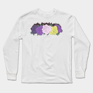 Nonbinary Pride Flower Crown Long Sleeve T-Shirt